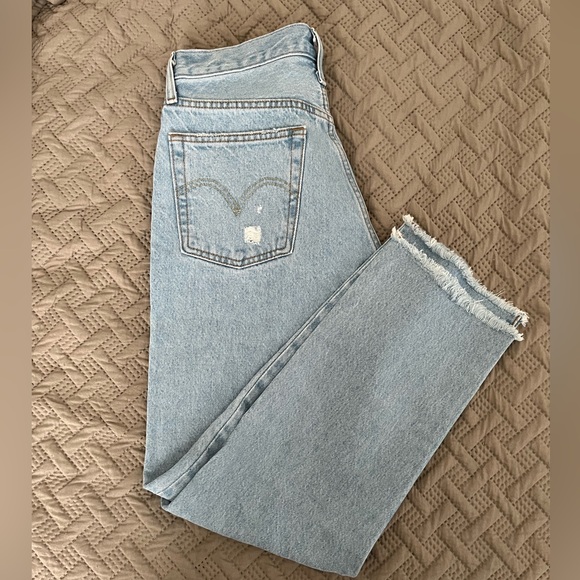 levis 501 high rise straight leg cropped jean - Picture 3 of 10